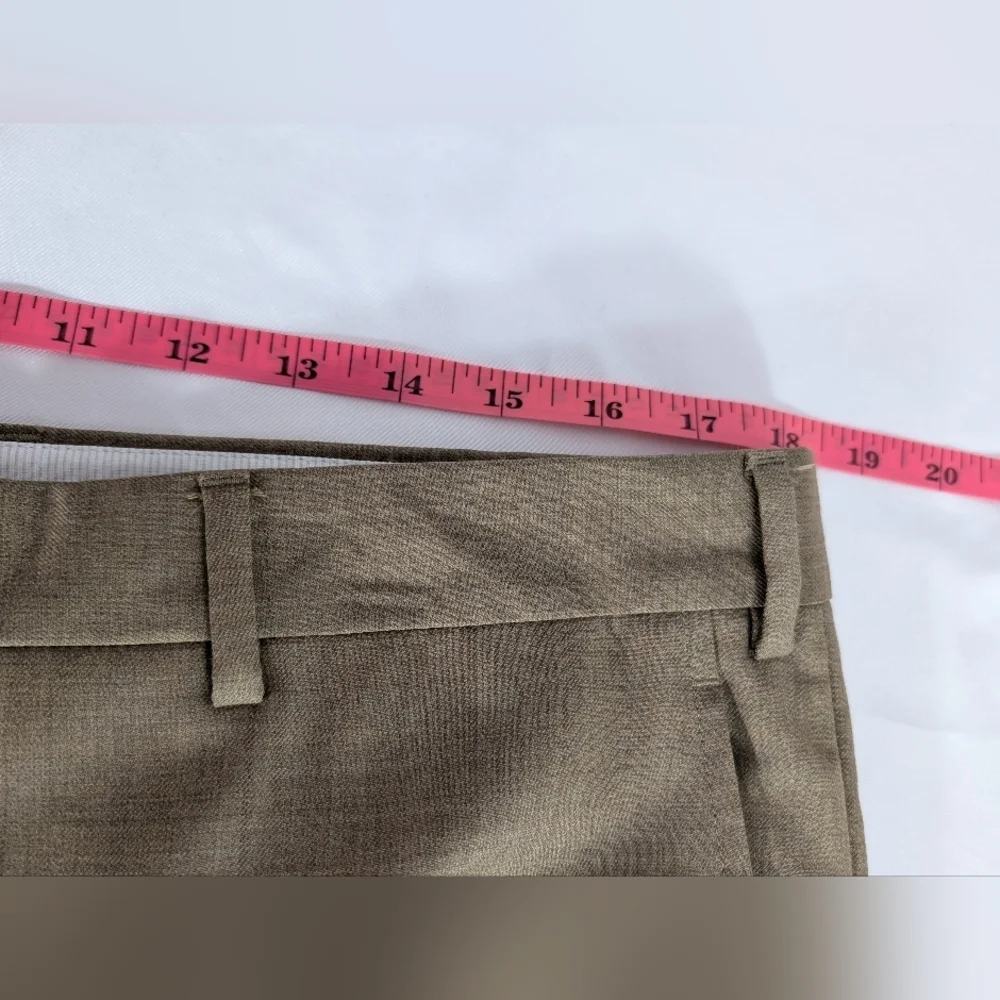 NWT! Santorelli Luxury Sedge Romeo Trousers 100% Virgin Wool in Tan Suze 36